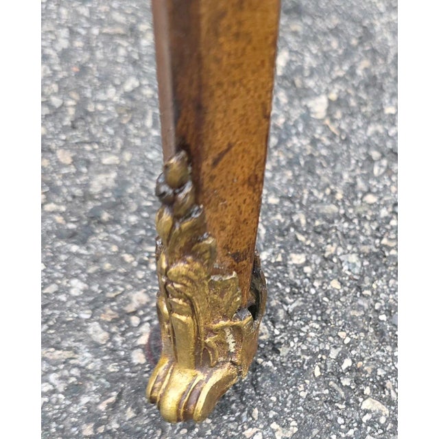 Antique 19th Century Pair of Louis XV Style Marquetry Side Table With Gilt Bronze Accents For Sale - Image 10 of 13