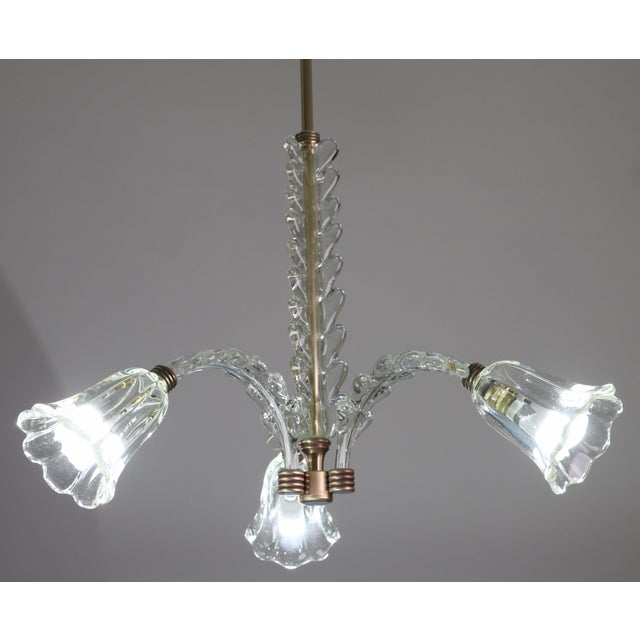 Art Deco Charming Art Decò Chandelier by Barovier E Toso, 1940s For Sale - Image 3 of 16