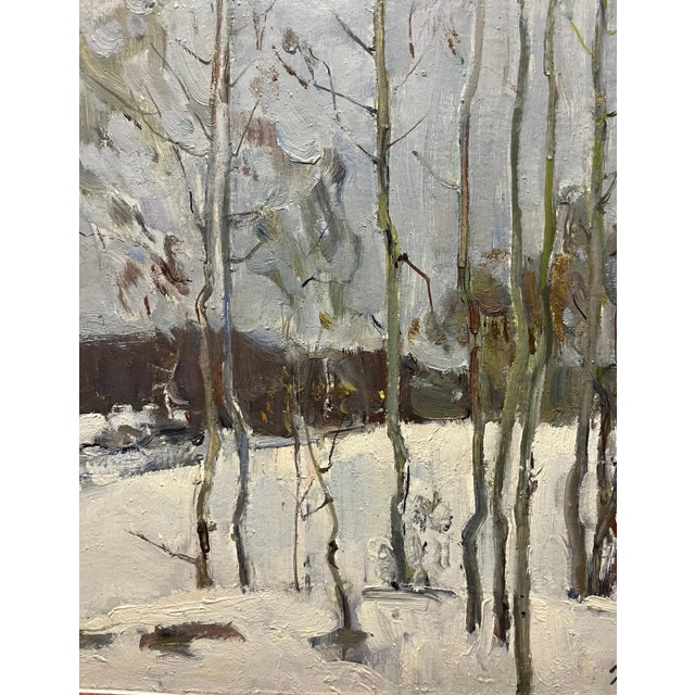 1960s Leonid Vaichilia, Birches in the Woods, 1967, Oil Painting, Framed For Sale - Image 5 of 6