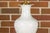 Pair of White Porcelain Vase Table Lamps on Lucite Bases with Textured Décor For Sale - Image 10 of 12