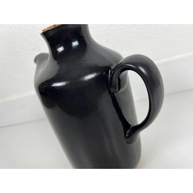 Jane and Gordon Martz Black Ceramic Pitcher for Marshall Studios For Sale - Image 10 of 11