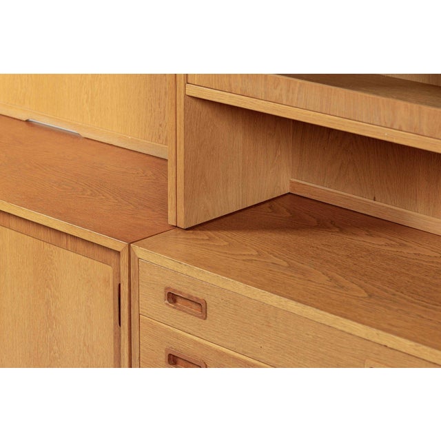 Brown Mid Century Danish Oak Wood Shelving & Display Cabinets by Poul Hundevad For Sale - Image 8 of 18