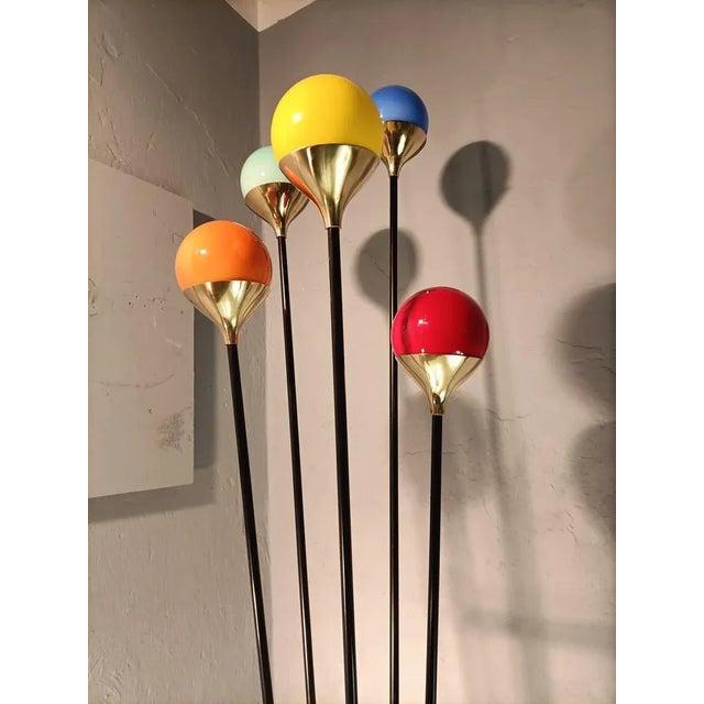 Aqua Iron, Brass & Marble Alberello Floor Lamp from Stilnovo For Sale - Image 8 of 18