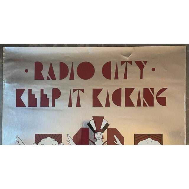 Art Deco Rare 1978 Radio City Music Hall 'art Deco Interior' Rockettes Exhibition Poster For Sale - Image 3 of 9