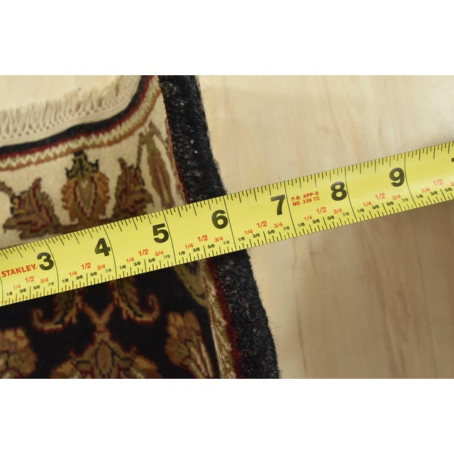 Agra Runner 2’7” X 15’2” Black Wool Traditional Hand-Knotted Oriental Rug For Sale - Image 10 of 12