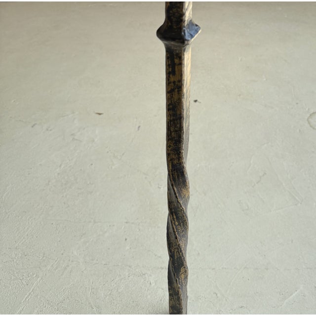 Spanish 1950's Iron Floor Lamp With Twisted Stem With Patinated Finish For Sale - Image 10 of 18
