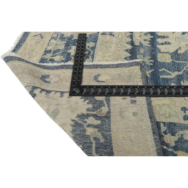 Vintage Modern Blue Distressed Rug - 09'08 X 13'09 For Sale In Dallas - Image 6 of 9