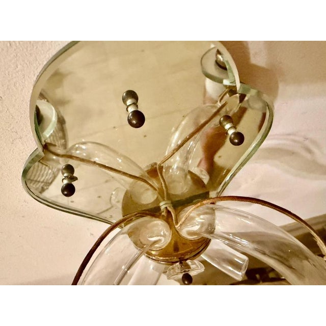 Art Deco French Crystal & Mirror Wall Sconces form Maison Baguès, Paris, 1945, Set of 2 For Sale - Image 4 of 9