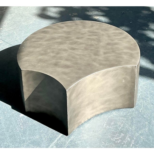 Postmodern Vintage Postmodern Sculpted Metal Coffee Table For Sale - Image 3 of 7