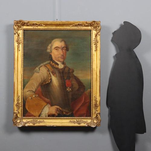 Oil on canvas. 18th-century French school. The nobleman, portrayed wearing a body armor over a civilian dress with lace...