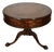 1900s Vanleigh Co. Ny English Chippendale Mahogany & Leather Top Round Center Table / Hall Table For Sale