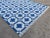Casa Cosima Handmade Cotton Rug, Indigo Blue And White Star Pattern Striped and Cream Fringe - 8'x10' For Sale - Image 4 of 10
