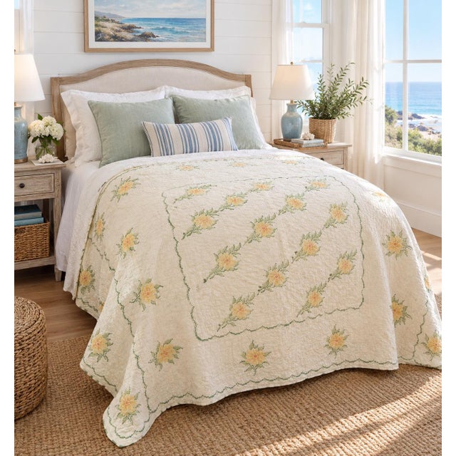 A beautiful one-of-a-kind handmade heirloom textile, made with care and preserved for generations. This generously sized...