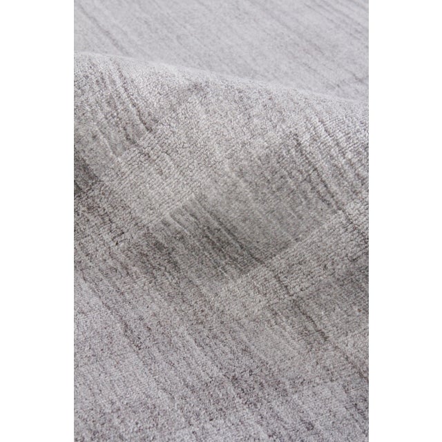 Iscar Hand loom Wool/Viscose Gray Rug-10'x14" For Sale In Los Angeles - Image 6 of 8