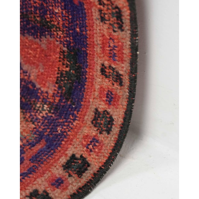 Textile 1970s Vintage Turkish Oushak Handmade Wool Cotton Red Area Rug For Sale - Image 7 of 10