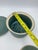 Ceramic Vintage Studio Pottery Covered Berry Bowl With Lid and Drip Plate, Blue Green Ceramic Colander, Signed Handmade Produce Keeper For Sale - Image 7 of 13