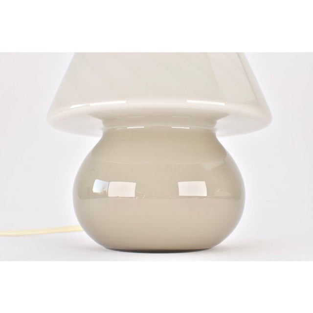 Glass Mid 20th Century Mid Century Modern Venini Style Taupe Glass Mushroom Table Lamp For Sale - Image 7 of 10