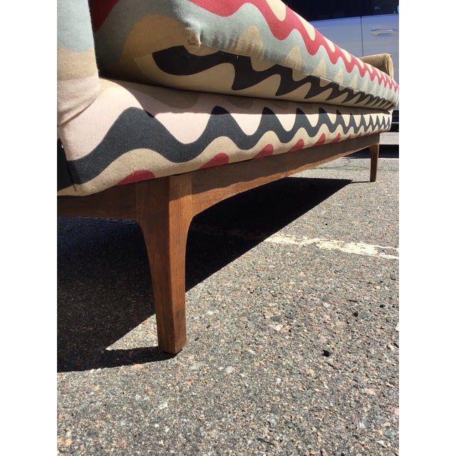 Wood Mid-Century Modern Reupholstered Vintage Sofa, Circa 1950s For Sale - Image 7 of 12