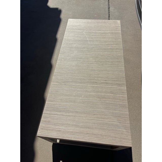 Tan Late 20th Century Coastal Natural Grasscloth Coffee Table For Sale - Image 8 of 10
