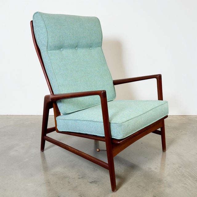 1960s Ib Kofod-Larsen Teak Reclining Lounge Chair & Ottoman for Selig For Sale - Image 5 of 17