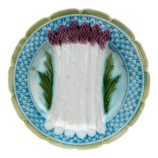 French Majolica Asparagus Plate Orchies, Circa 1890 For Sale