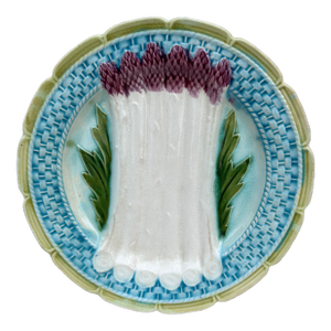 French Majolica Asparagus Plate Orchies, Circa 1890