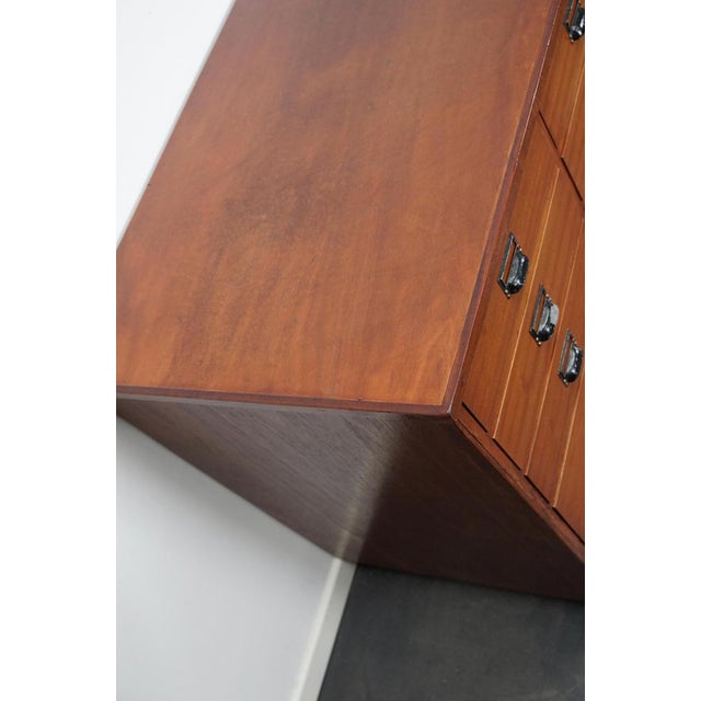 Black Mid-20th Century Dutch Industrial Mahogany Apothecary Cabinet For Sale - Image 8 of 18