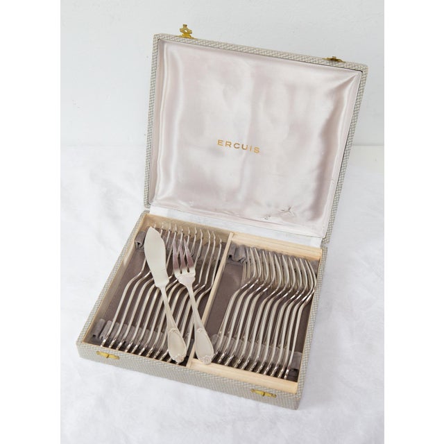 Vintage Louis XV Style Fish Cutlery for Twelve, 1950s, Set of 24 For Sale - Image 9 of 9