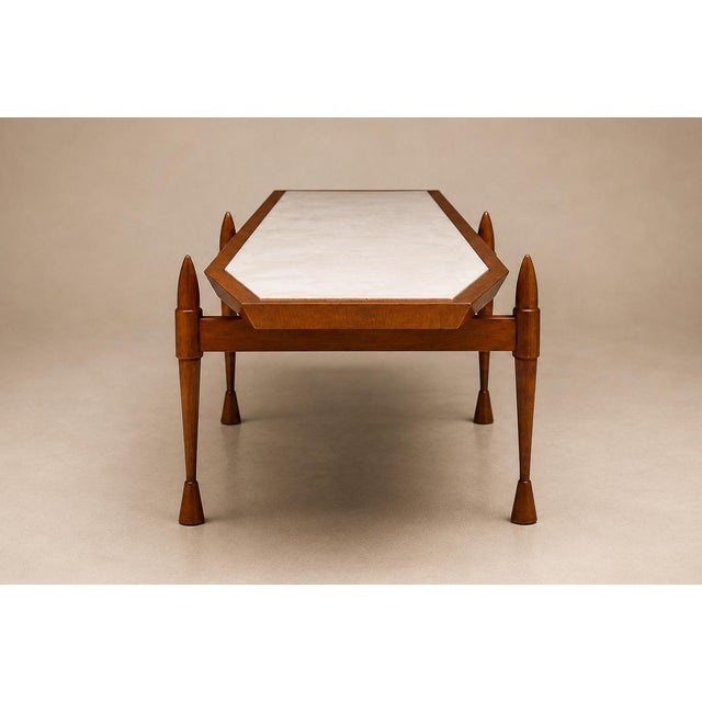 Mid-Century Modern Brazilian Modern Coffee Table in Caviúna Wood and Marble by Bertomeu, Brazil, 1960s For Sale - Image 3 of 17