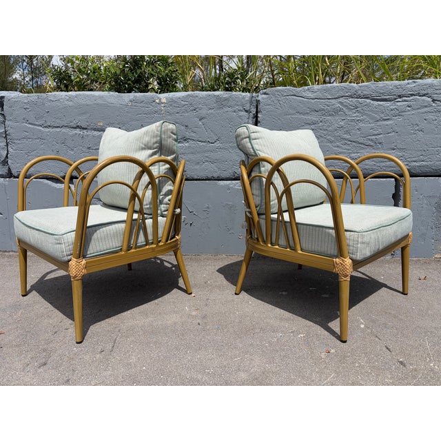 Yellow Pair Designer Lounge Chairs, Patio, Indoor or Outdoor For Sale - Image 8 of 12