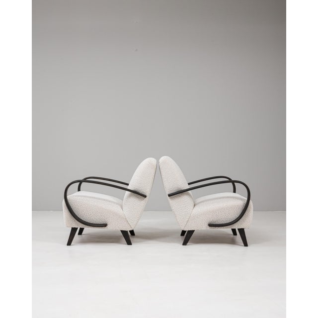 20th Century Czech MCM Upholstered Armchairs By J. Halabala - A Pair For Sale - Image 11 of 18