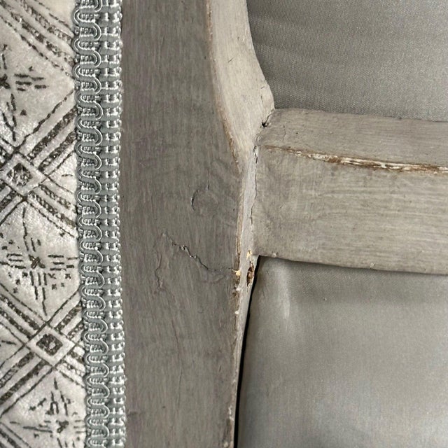 Louis XV Style, Bergère Chairs, Grey Painted Wood, Fabric, France, 1890 For Sale - Image 17 of 18