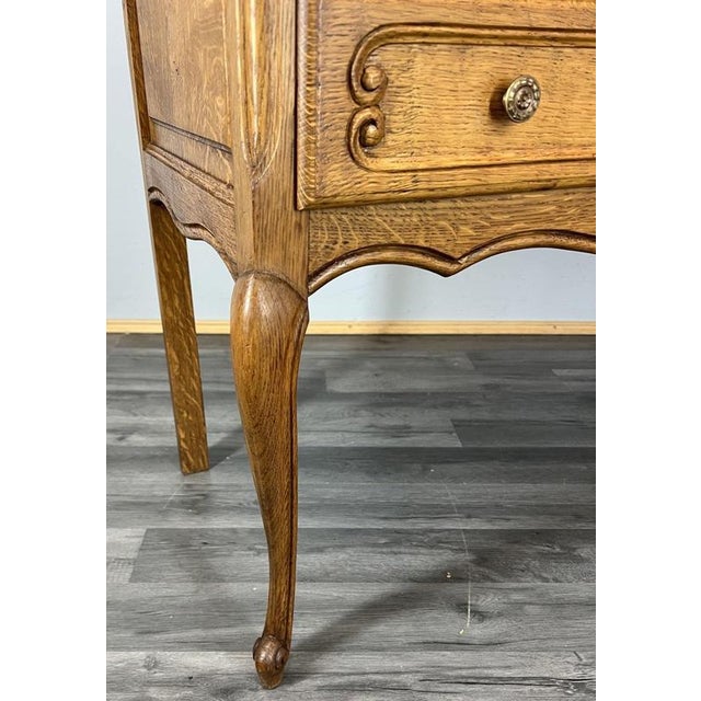 Vintage French Louis Style Oak Dressing Table with Mirror For Sale - Image 12 of 17