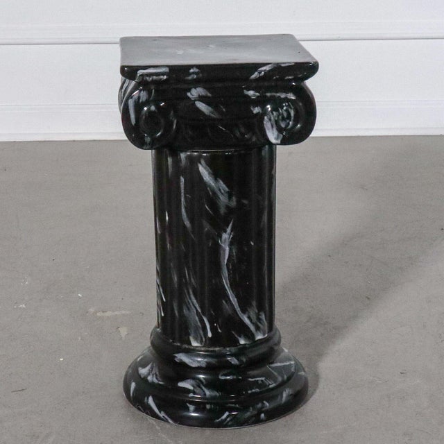 1960s 1960's Faux Marble Ionic Column Ceramic Occasional Table or Stool For Sale - Image 5 of 6