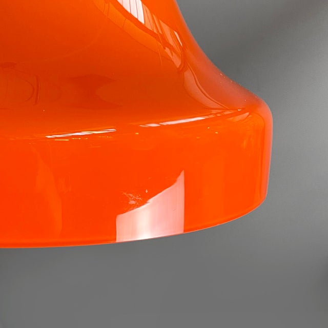 Mid-Century Modern Italian Pendant in Orange Glass and White Metal, 1970s For Sale - Image 6 of 16