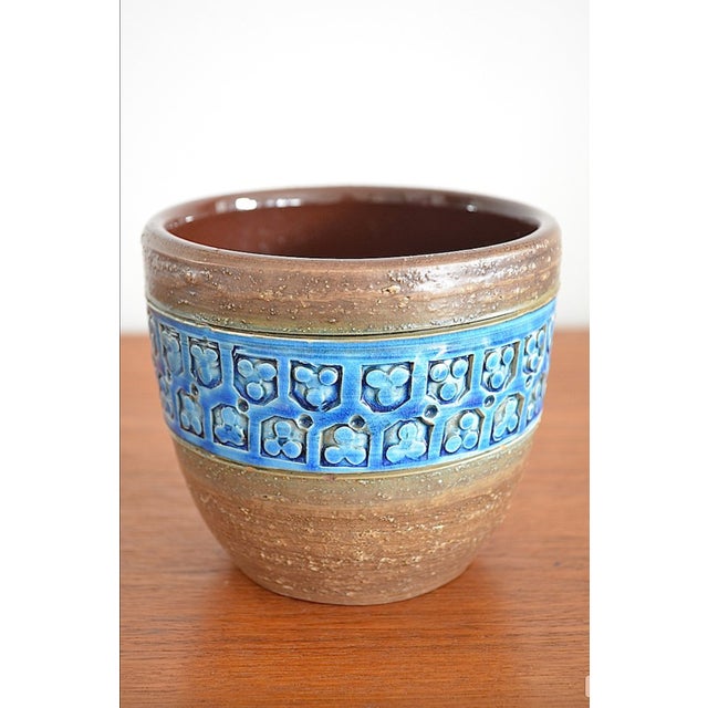 1960s Rimini Blue Ceramic Planter by Aldo Londi for Bitossi, 1960s For Sale - Image 5 of 5