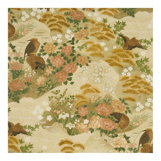 Sample - Schumacher Golden Hills Fabric In Neutral For Sale