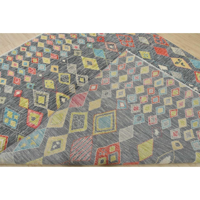 Moroccan Rug 8′ X 10’2” Gray Wool Contemporary Hand-Knotted Area Carpet For Sale - Image 14 of 15