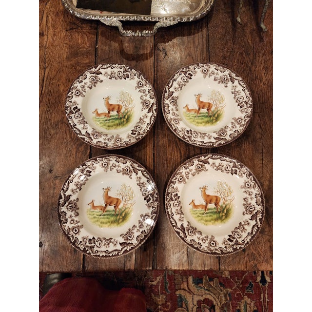 1990s Spode Woodland Deer Motif Bowls For Sale - Image 5 of 6