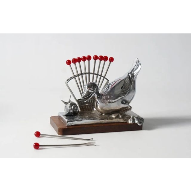 Art Deco Benjamin Rabier Chrome on Wooden Plate Cocktail Set, 1930s For Sale - Image 4 of 12