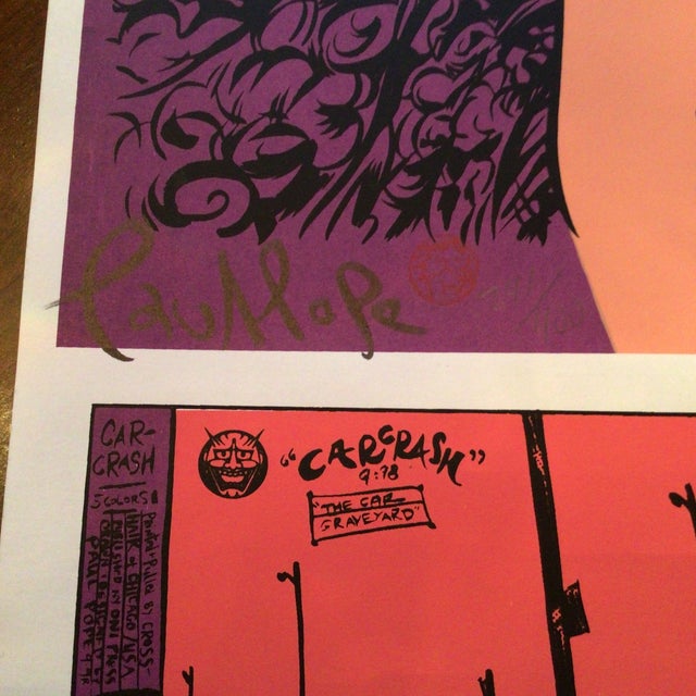 Paul Pope Pop Art Poster “Car Crash” Signed and Numbered For Sale - Image 4 of 12