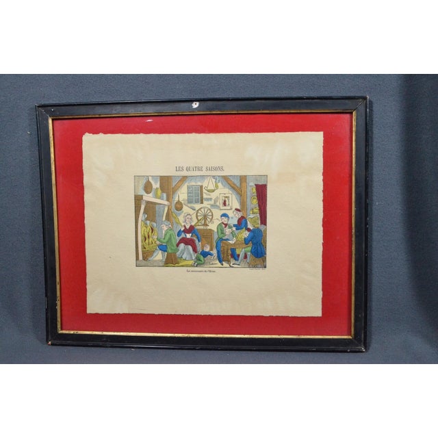 1920s Set of 4 French Imagerie Pellerin “Four Seasons” Hand-Colored Prints, Epinal For Sale - Image 13 of 18