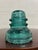 Industrial Vintage Hemingray 40 Aqua Teal Glass Insulator For Sale - Image 3 of 7