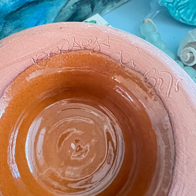 F F Griffi Corsica Terracotta 10" Pedestal Bowl For Sale - Image 10 of 10
