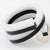 Black and White Multi-Layer Lucite Coiled Bracelet Bangle For Sale - Image 4 of 11