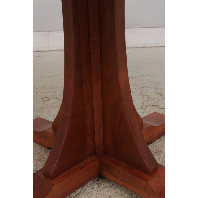 Stickley Round Cherry Dining Table Mission Style For Sale - Image 12 of 15