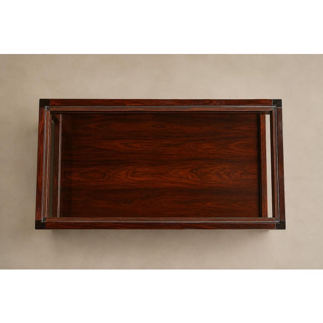 Brazilian Modern Two-Tier Coffee Table in Rosewood and Glass by Celina Decorações, 1960s For Sale In New York - Image 6 of 18