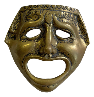 Decorative Mask in Brass from the Classical Greek-Roman Theatre, 1800s
