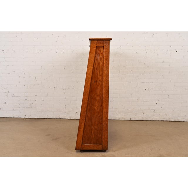 Antique Mission Oak Arts & Crafts Standing Map Case, Circa 1900 For Sale - Image 12 of 14