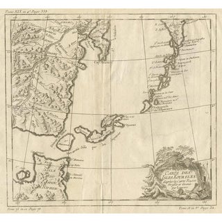 Map of the Kurile Islands, 1750s For Sale